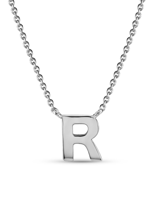 Initial R Necklace In Silver