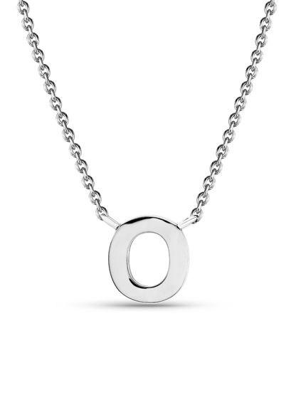 Initial O Necklace In Silver