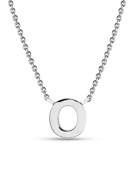 Initial O Necklace In Silver