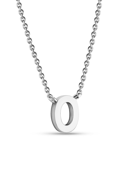 Initial O Necklace In Silver