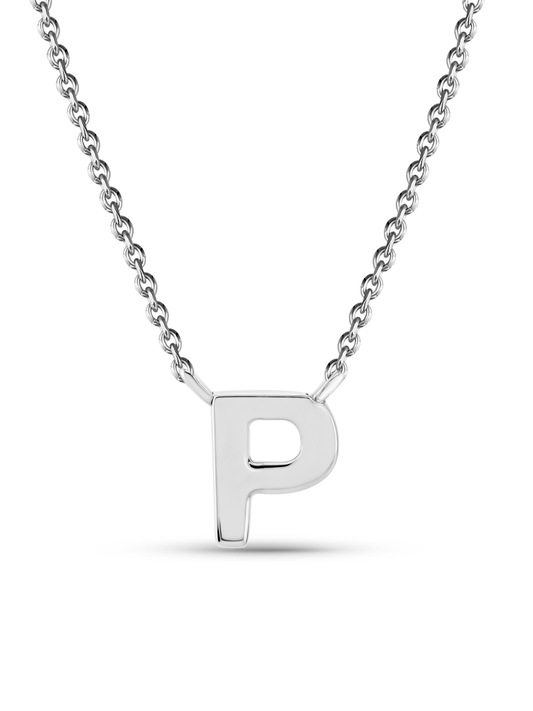 Initial P Necklace In Silver