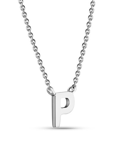 Initial P Necklace In Silver