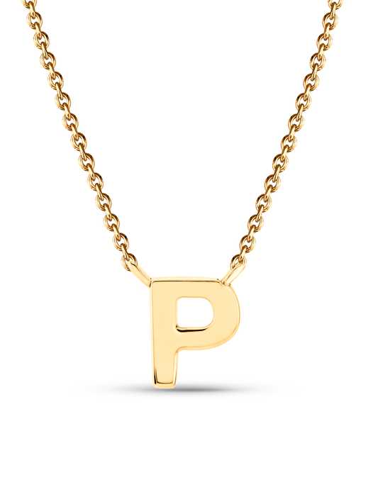 Initial P Necklace In Gold