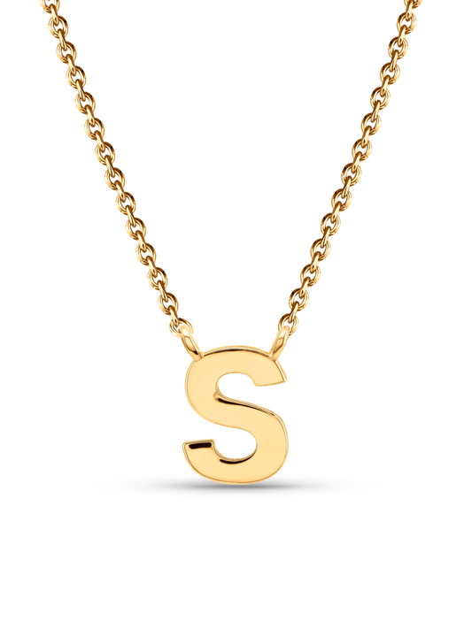 Initial S Necklace In Gold