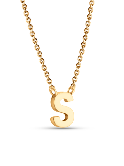 Initial S Necklace In Gold