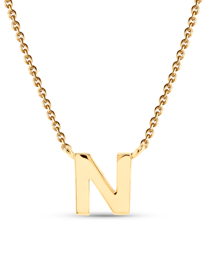 Initial N Necklace In Gold