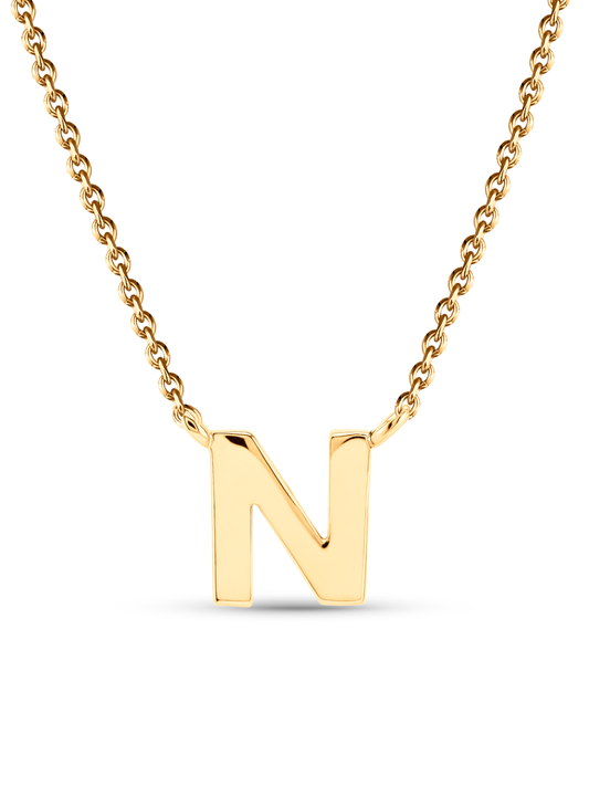 Initial N Necklace In Gold