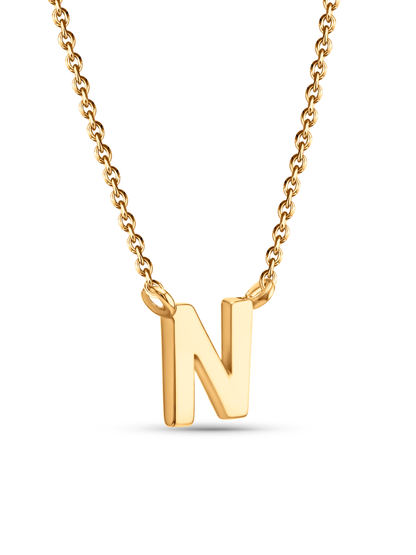 Initial N Necklace In Gold