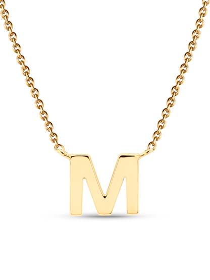 Initial M Necklace In Gold