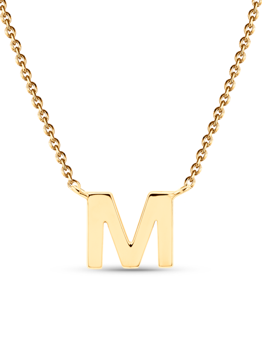 Initial M Necklace In Gold