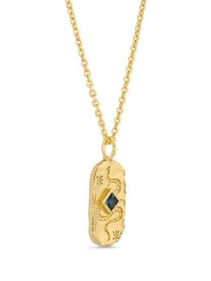 Amulet Snake Tag Pendant Necklace In Gold
