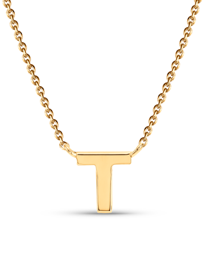 Initial T Necklace In Gold