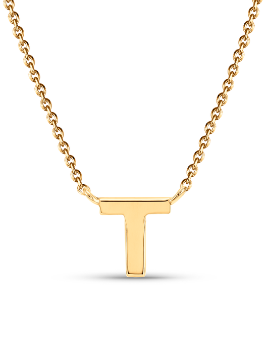 Initial T Necklace In Gold