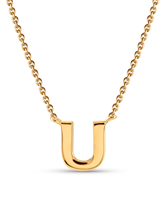 Initial U Necklace In Gold