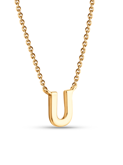 Initial U Necklace In Gold