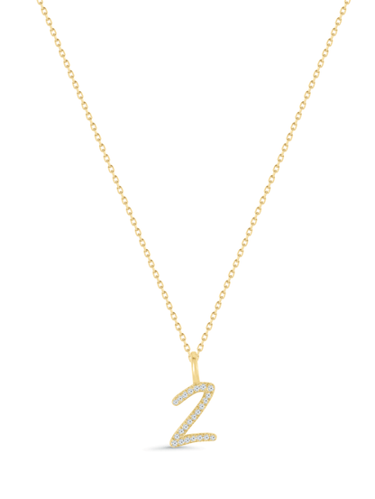 Pavé Z Initial Pendant Necklace In Gold