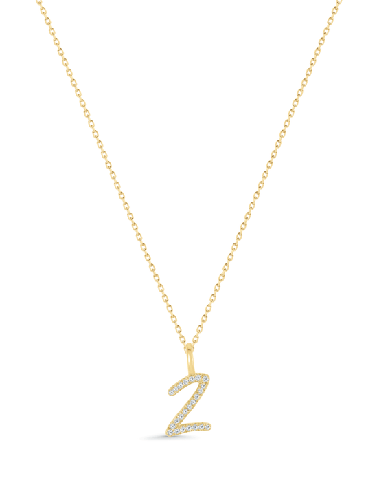 Pavé Z Initial Pendant Necklace In Gold