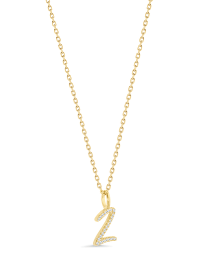 Pavé Z Initial Pendant Necklace In Gold