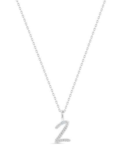 Pavé Z Initial Pendant Necklace In Silver