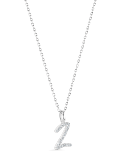 Pavé Z Initial Pendant Necklace In Silver
