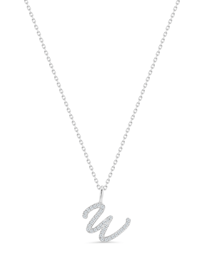 Pavé Q Initial Pendant Necklace In Silver