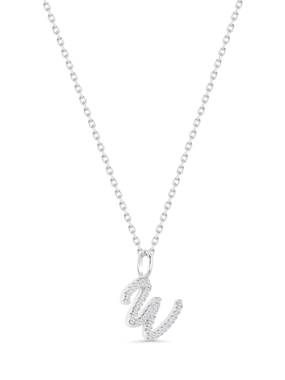 Pavé Q Initial Pendant Necklace In Silver