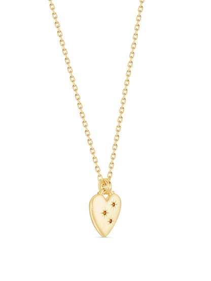 Star-Studded Heart Pendant Necklace In Gold