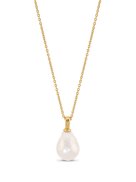 Aurum Freshwater Pearl Pendant Necklace In Gold