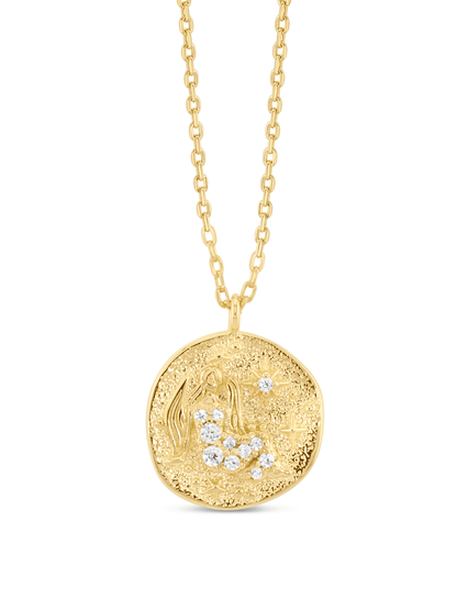 Virgo Horoscope Pendant Necklace In Gold