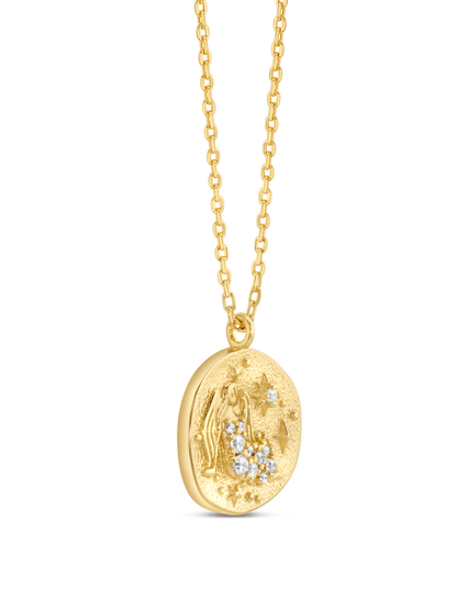 Virgo Horoscope Pendant Necklace In Gold