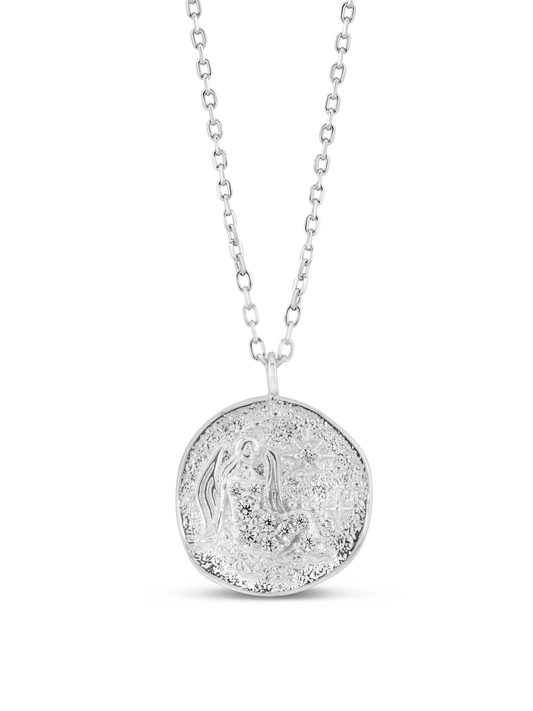 Virgo Horoscope Pendant Necklace In Silver