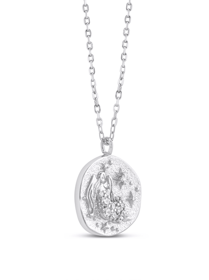 Virgo Horoscope Pendant Necklace In Silver