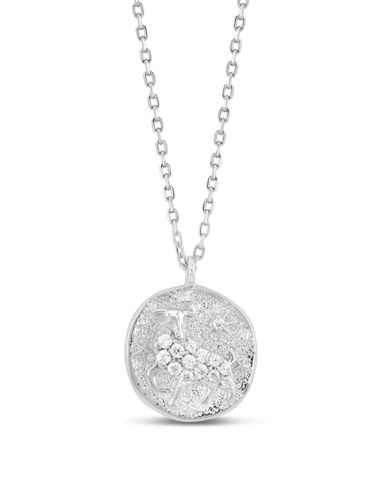 Taurus Horoscope Pendant Necklace In Silver