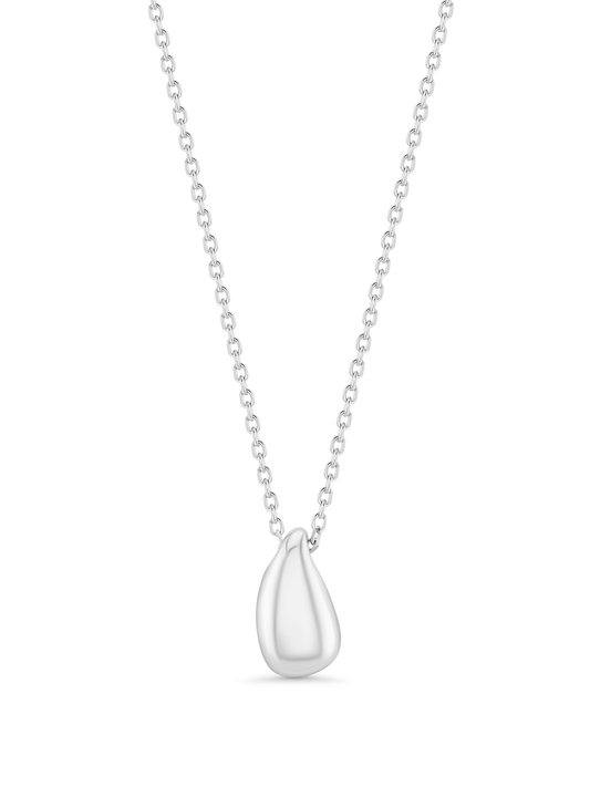 Fluidity Teardrop Pendant Necklace In Silver