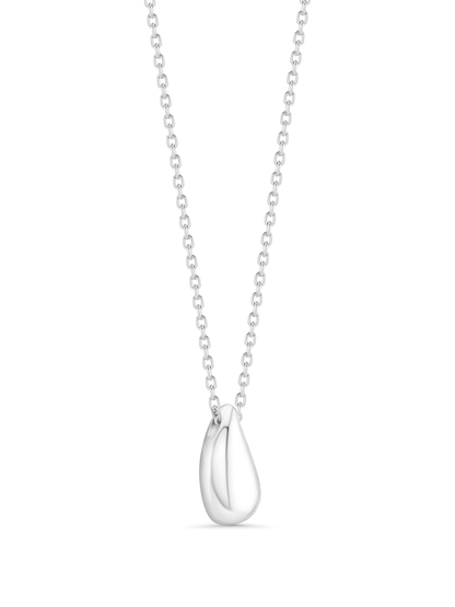 Fluidity Teardrop Pendant Necklace In Silver