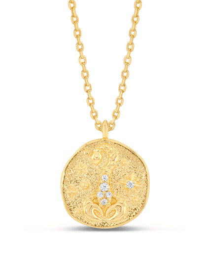 Scorpio Horoscope Pendant Necklace In Gold