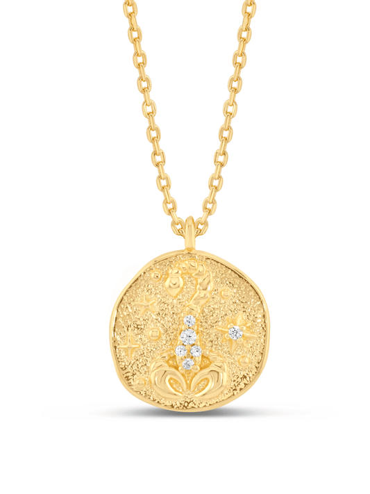 Scorpio Horoscope Pendant Necklace In Gold