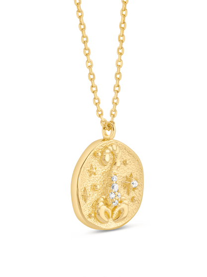 Scorpio Horoscope Pendant Necklace In Gold