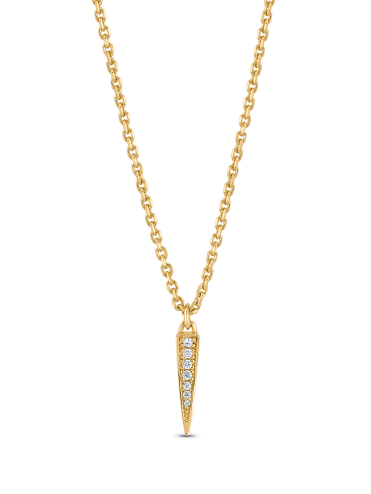 Tusk Pavé Pendant Necklace In Gold