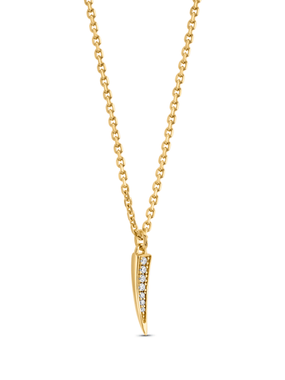 Tusk Pavé Pendant Necklace In Gold