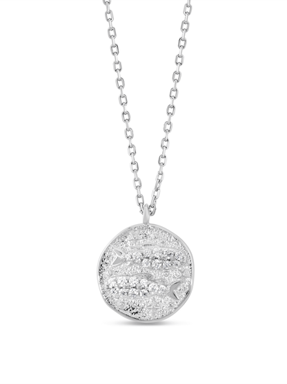 Pisces Horoscope Pendant Necklace In Silver