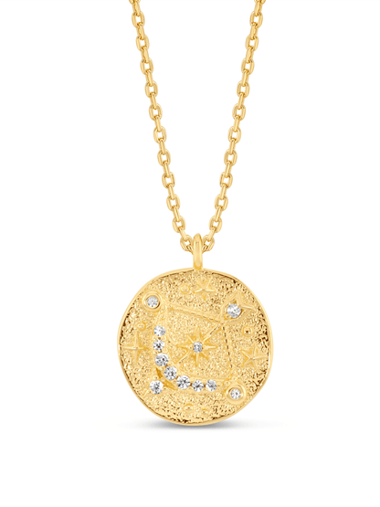 Sagittarius Horoscope Pendant Necklace In Gold