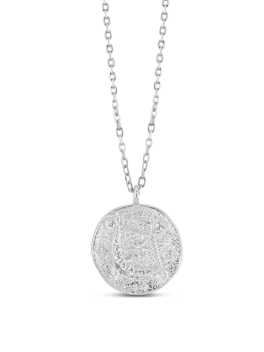 Sagittarius Horoscope Pendant Necklace In Silver