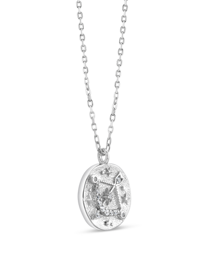 Sagittarius Horoscope Pendant Necklace In Silver