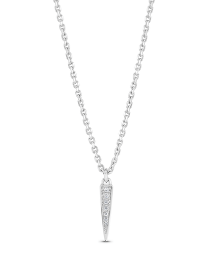 Tusk Pavé Pendant Necklace In Silver
