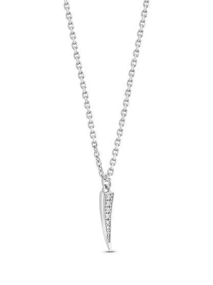 Tusk Pavé Pendant Necklace In Silver