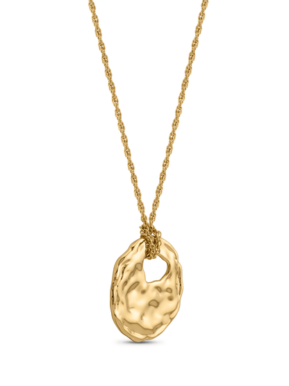 Aurum Textured Disc Pendant Necklace In Gold