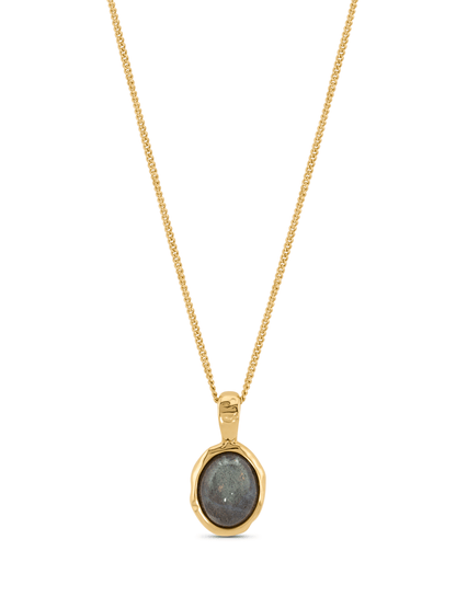 Aurum Labradorite Pendant Necklace In Gold
