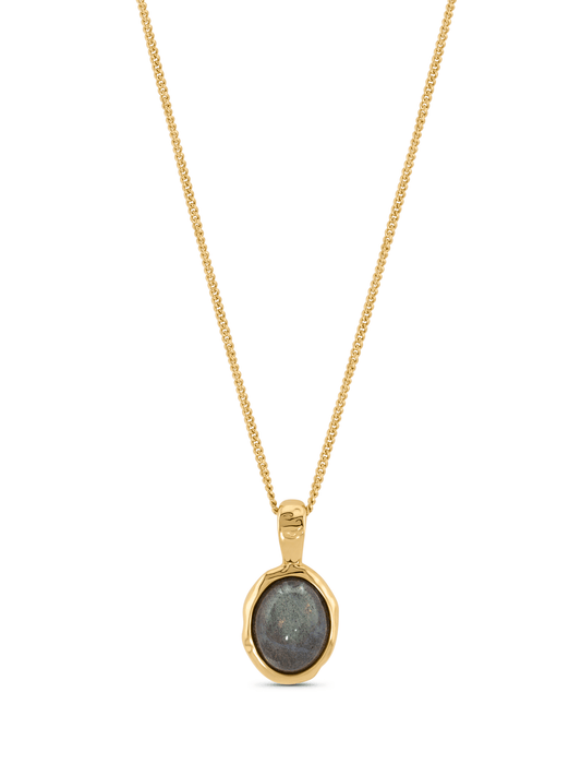 Aurum Labradorite Pendant Necklace In Gold