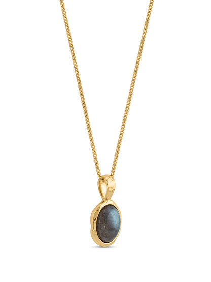 Aurum Labradorite Pendant Necklace In Gold